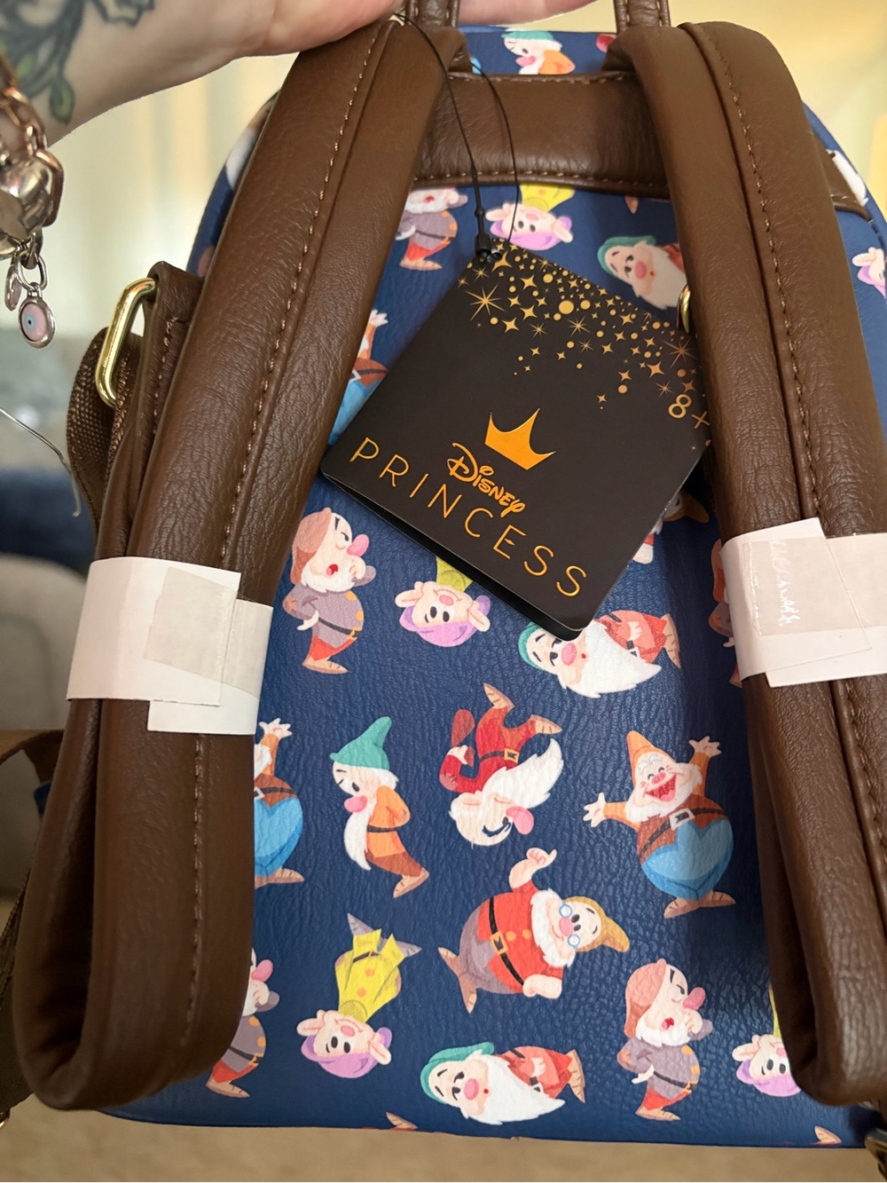 Loungefly Navy Blue Disney Seven Dwarfs Mini Backpack - Picture 2 of 5
